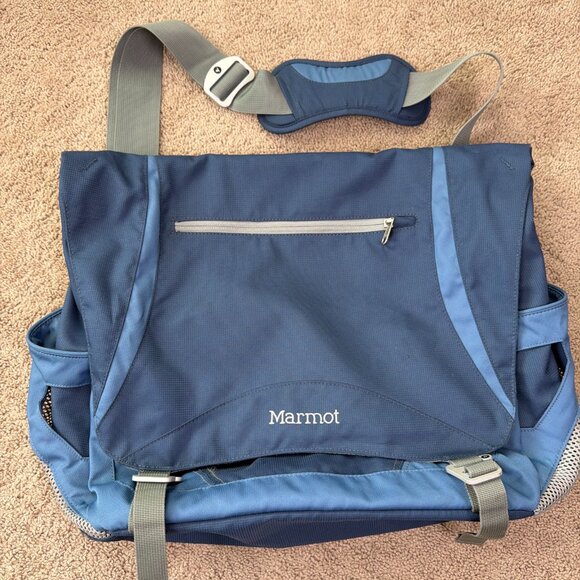 Marmot Messenger Bag Adult Unisex Blue Cycling Bike Crossbody Biking Delivery - Picture 1 of 14